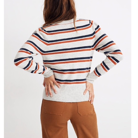 Madewell V-Neck Striped Soft Sweater - Picture 6 of 7